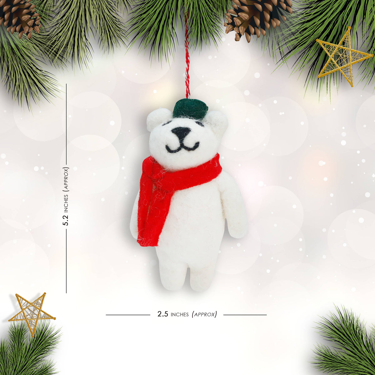 Felt Ornament Tuft Polar Bear