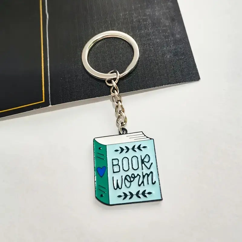 "Bookworm" Enamel Keychain – Perfect for Book Lovers