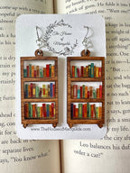 Bookshelf Reading Dangles, Book Earrings, Book Lover