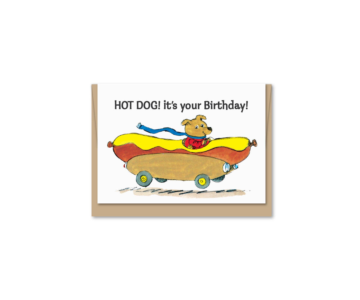 Mini Hot Dog | Enclosure-sized  Birthday Greeting Card