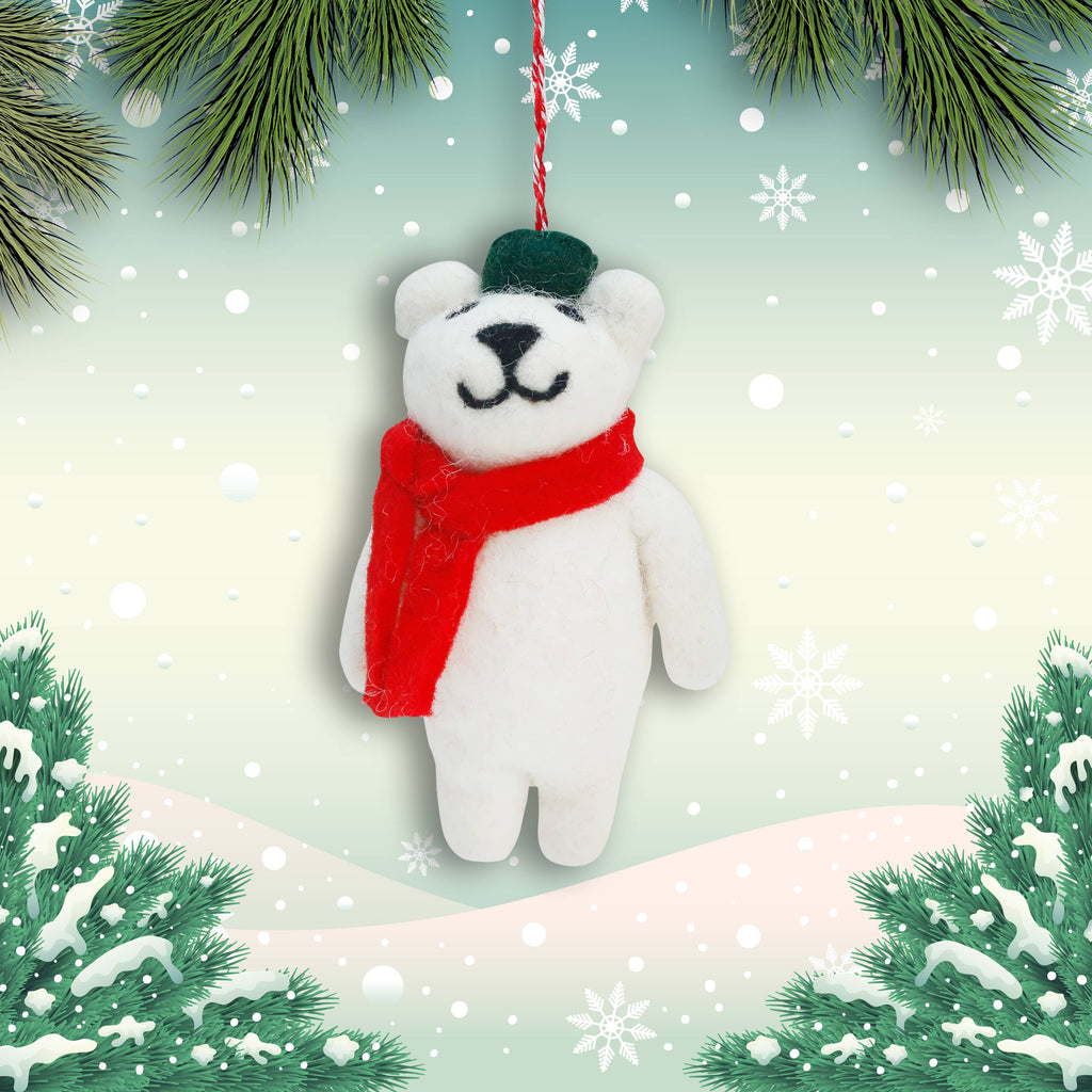 Felt Ornament Tuft Polar Bear