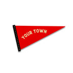 Pennant Wood Magnet Die Cut Shape | City State name drop