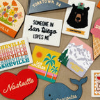 Pennant Wood Magnet Die Cut Shape | City State name drop