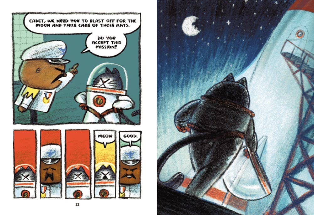 First Cat in Space Ate Pizza, The : hardcover