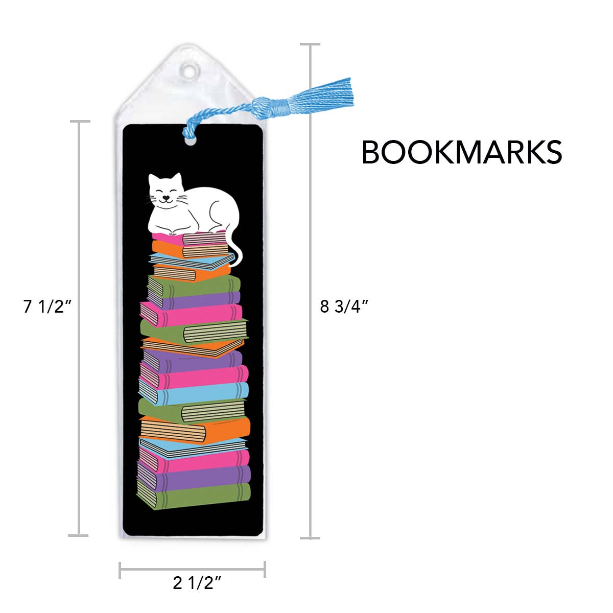 Book Stack Bookstore Cat Bookmark with tassel