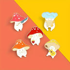 Creative Mushroom Enamel Pins for Backpacks and Clothes