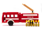Wooden Fire Truck with Firefighters