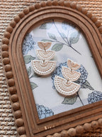 White Statement Polymer Clay Earrings