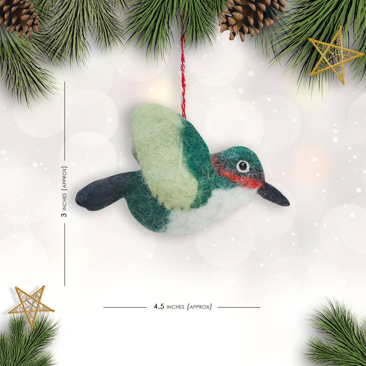 Felt Ornament Tuft Hummingbird