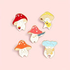 Creative Mushroom Enamel Pins for Backpacks and Clothes