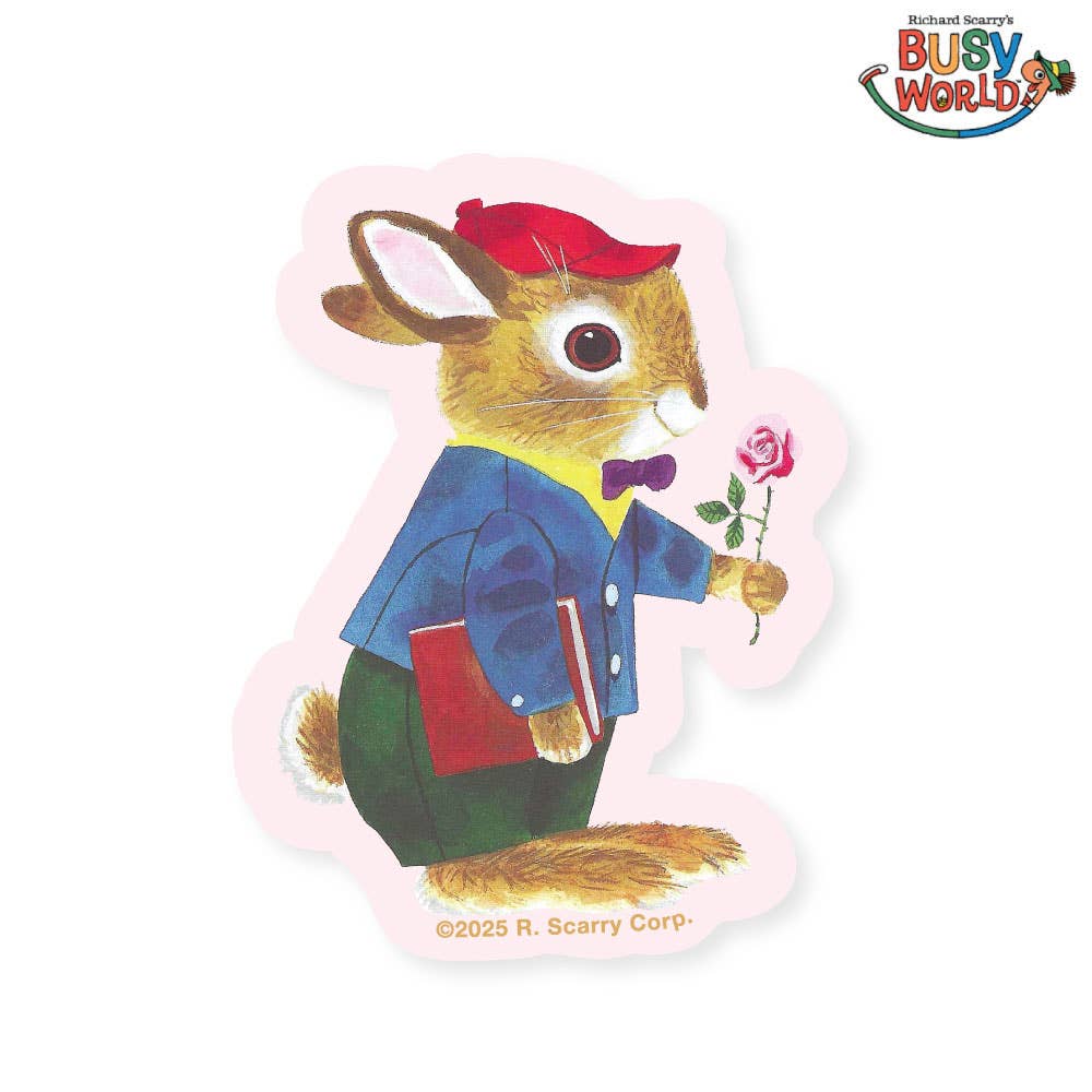 3P4 x Richard Scarry® - School Bunny Rose Sticker