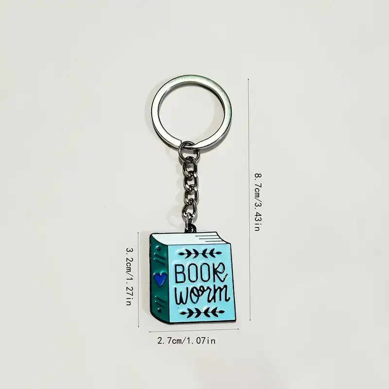 "Bookworm" Enamel Keychain – Perfect for Book Lovers
