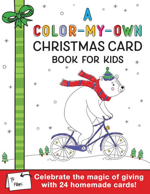 Color-My-Own Christmas Card Book For Kids