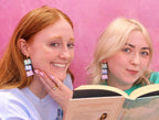Rainbow Dangling Books Earrings