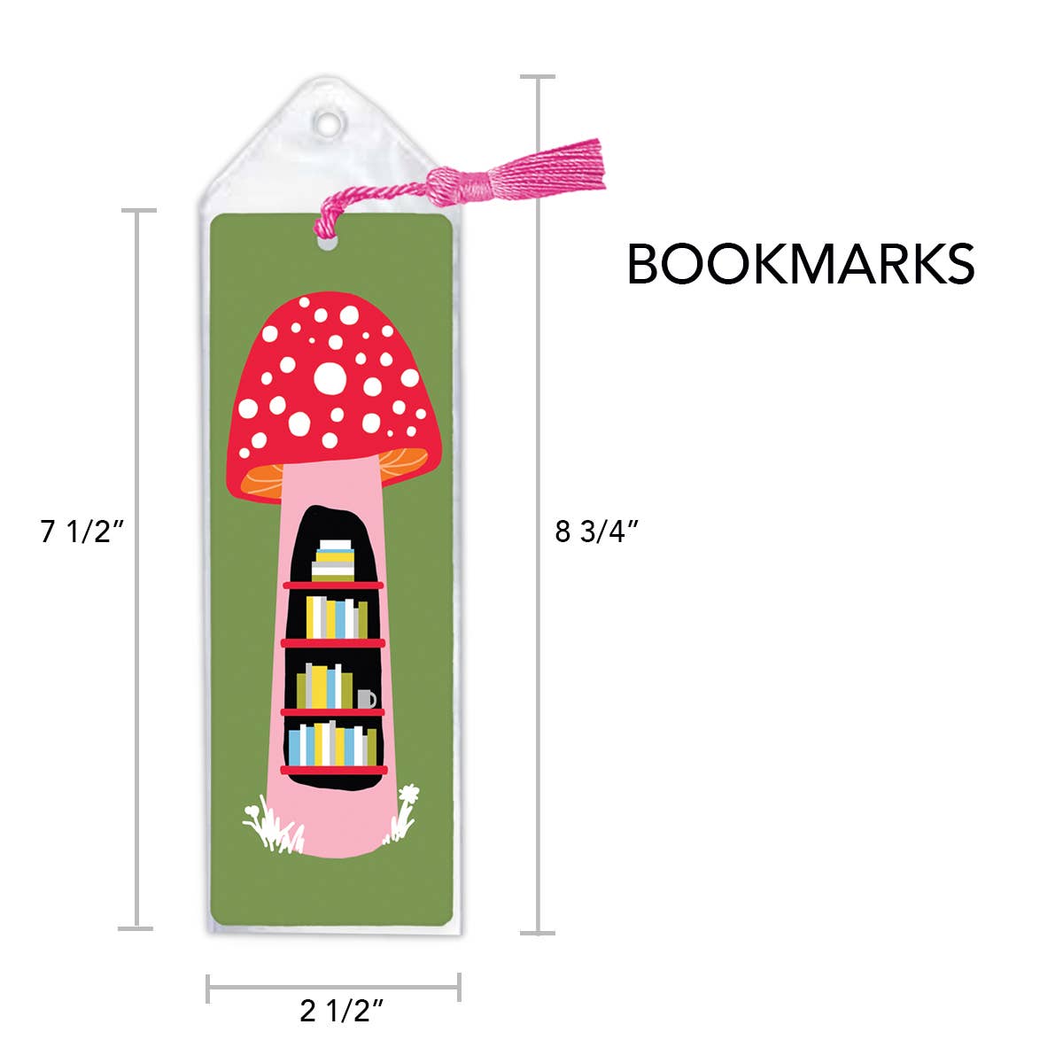 Book Nook Mushroom Woodland Bookmark with tassel