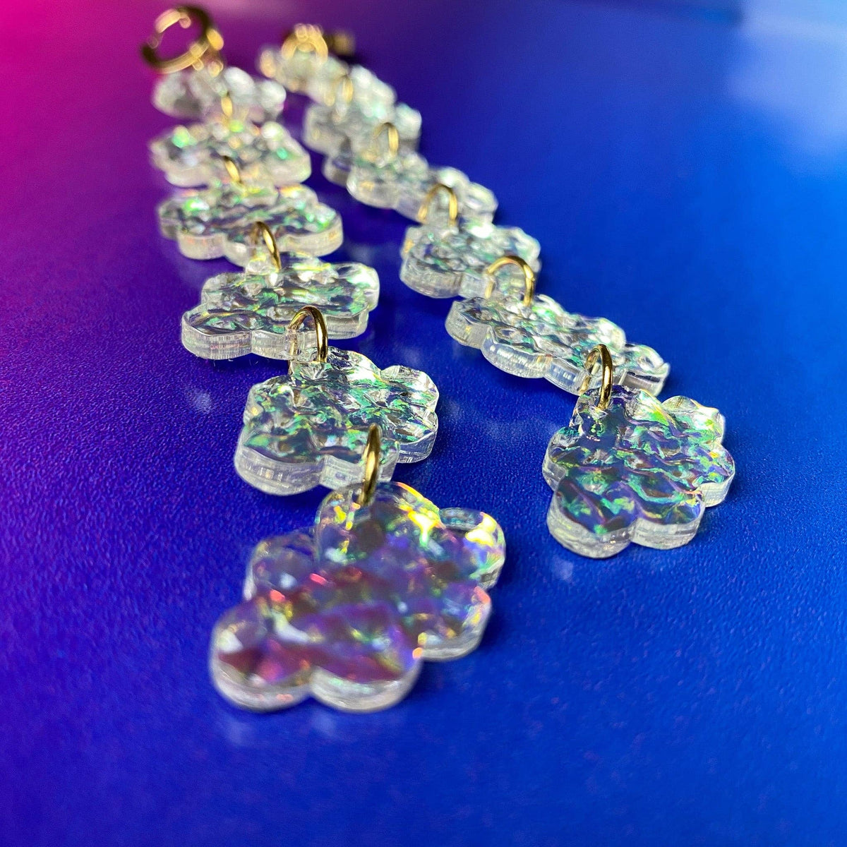 Iridescent Cloud Shimmer Statement Earrings