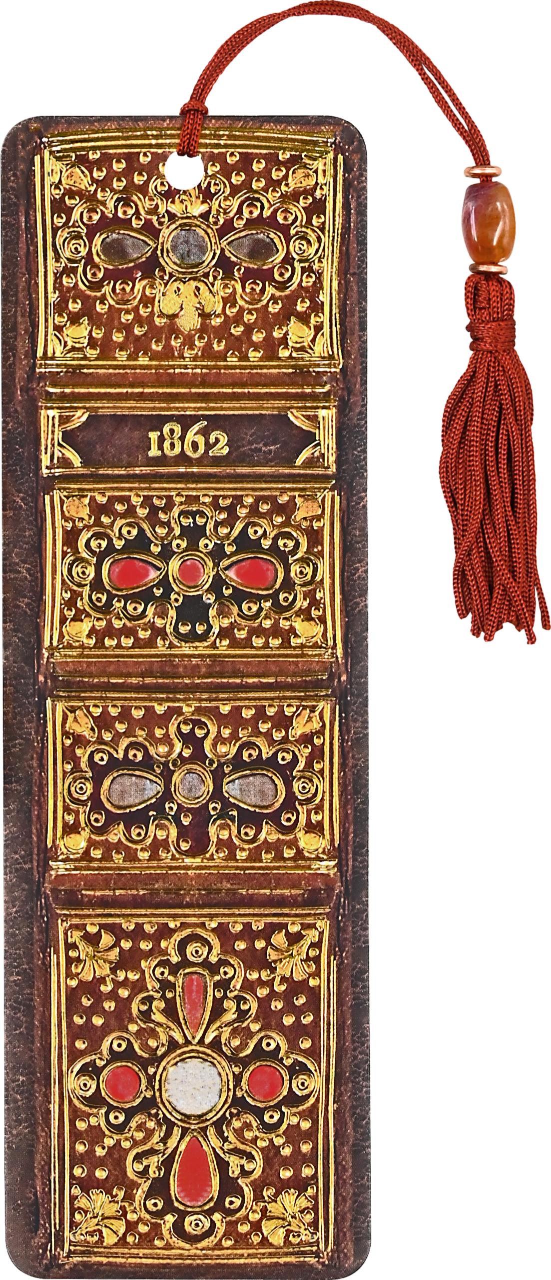 Antique Book Spine Beaded Bookmark
