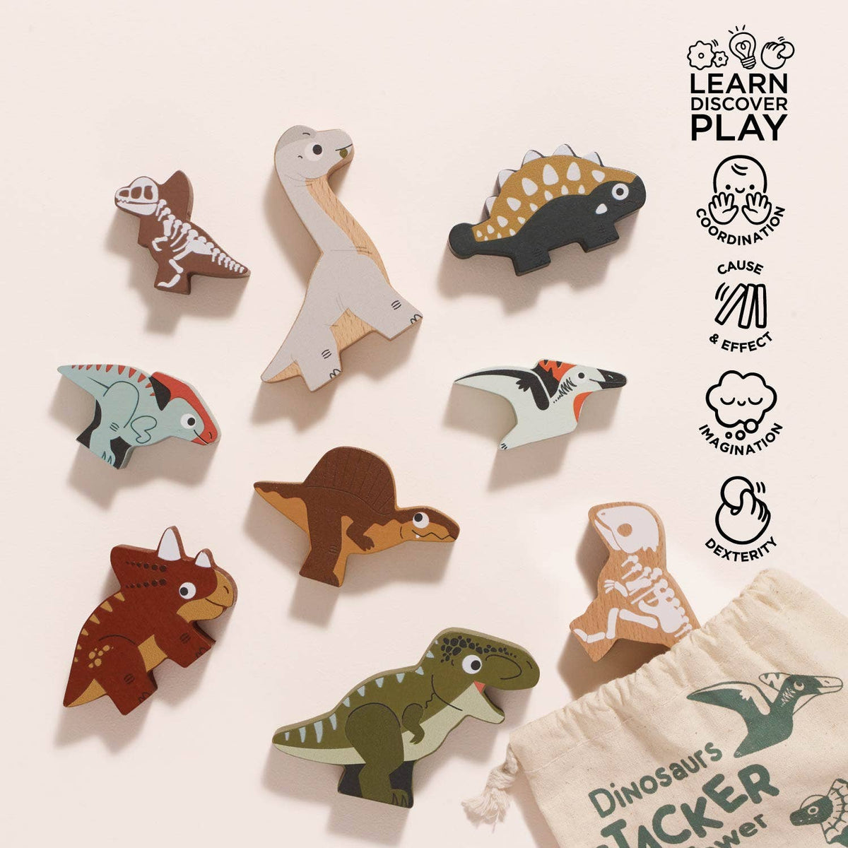 Jurassic Stacking Dinosaurs & Bag