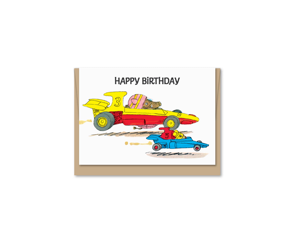 Mini Racing... | Enclosure-sized  Birthday Greeting Card