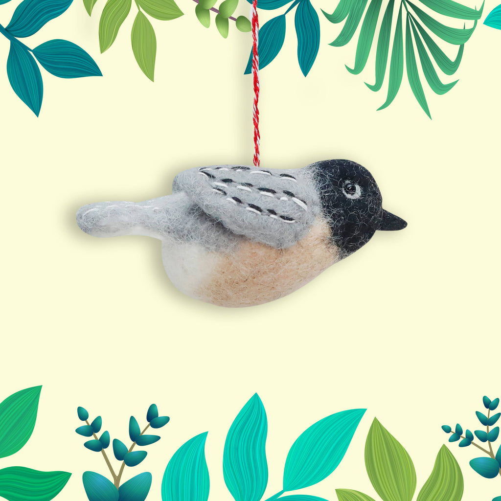 Felt Ornament Tuft Chickadee