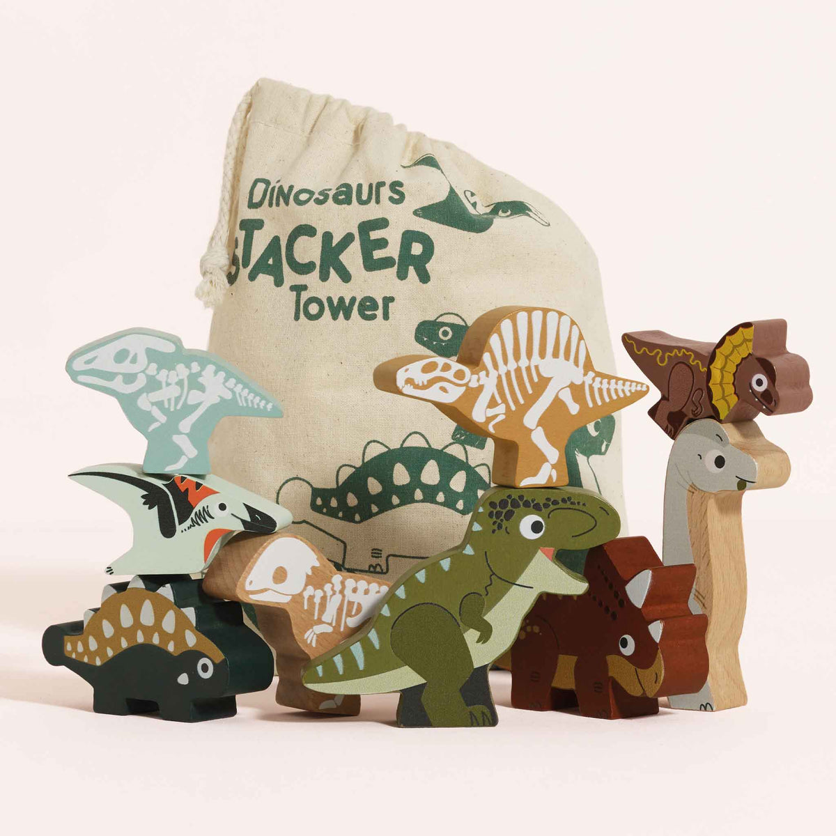 Jurassic Stacking Dinosaurs & Bag